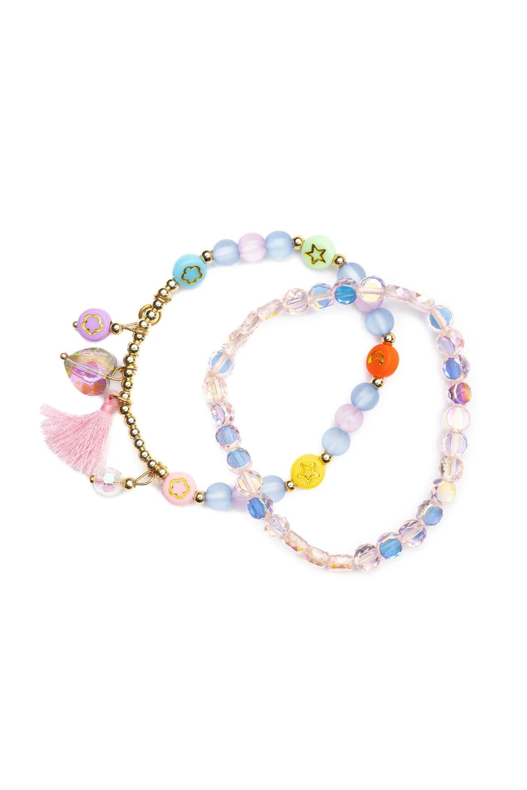 bracelet multicolore perle coeur breloque great pretender  bijou enfant
