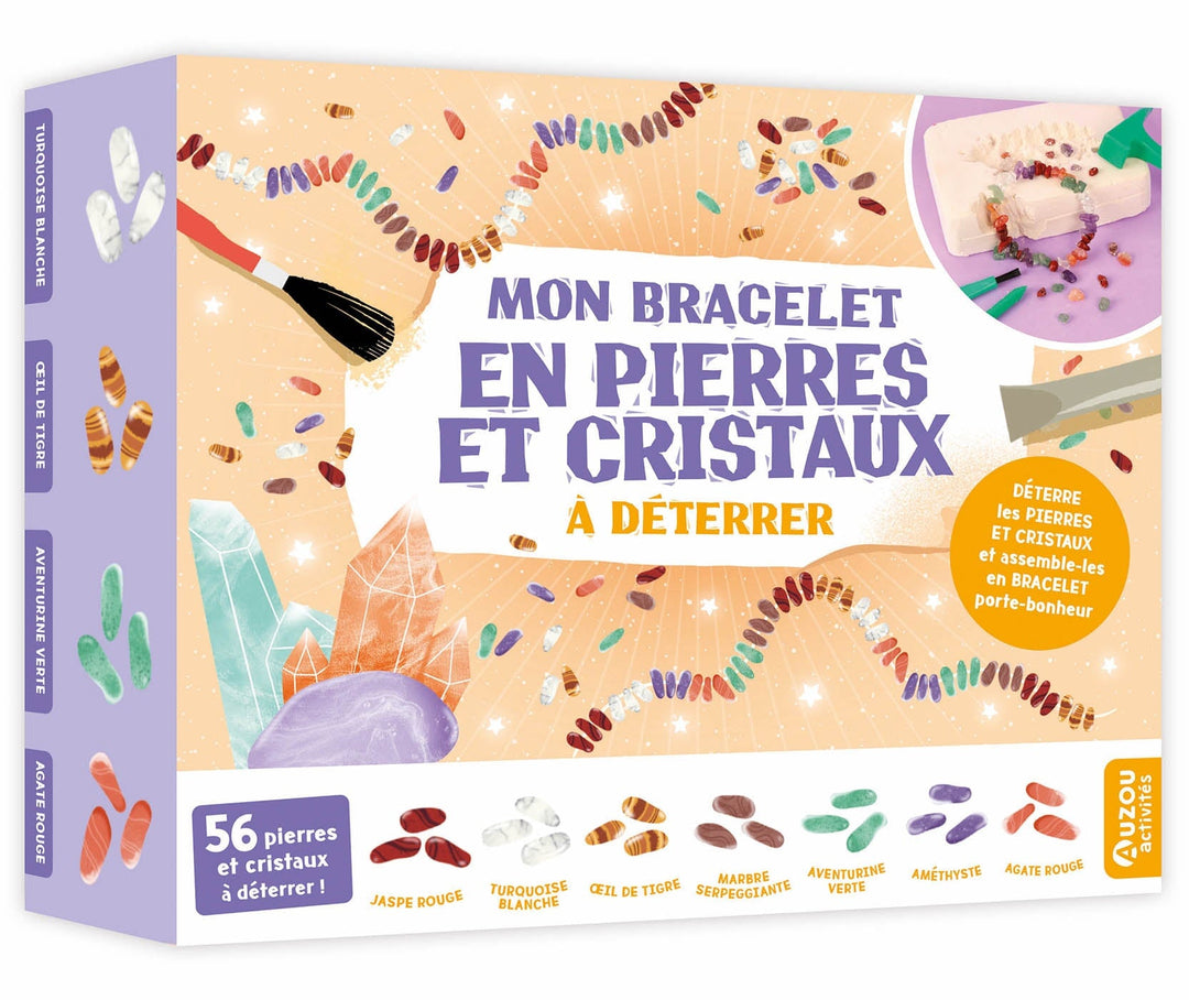 Jeux éducatif Mon bracelet de pierre et cristaux à deterrer Auzou Mlle et Coco