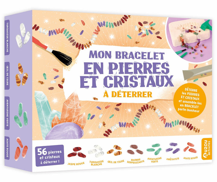 Jeux éducatif Mon bracelet de pierre et cristaux à deterrer Auzou Mlle et Coco