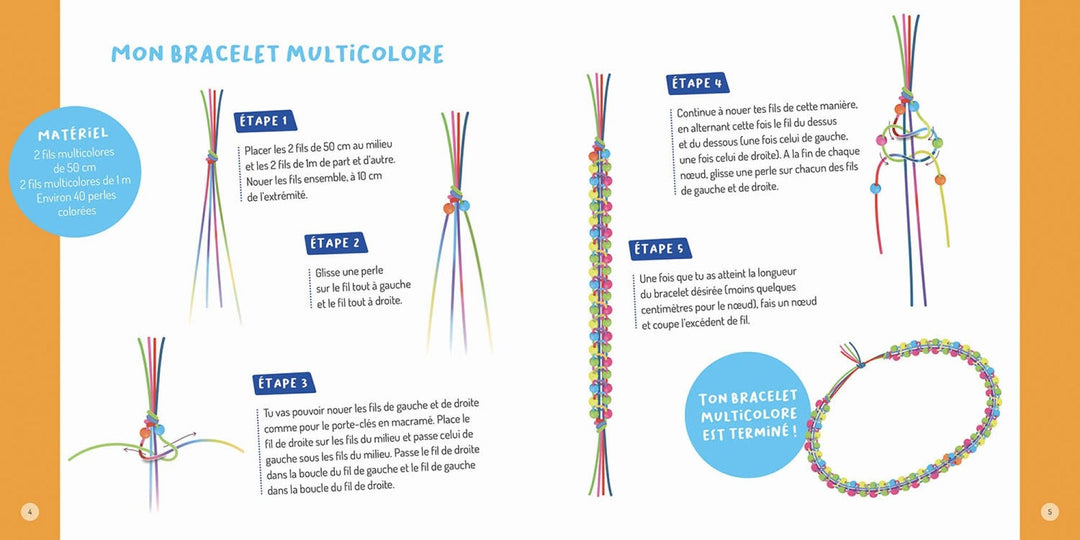bricolage mes créations fluos bracelet fil macramé scoobidou brésilien