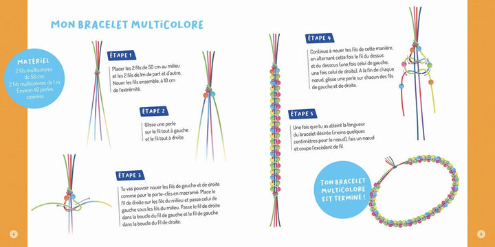 bricolage mes créations fluos bracelet fil macramé scoobidou brésilien