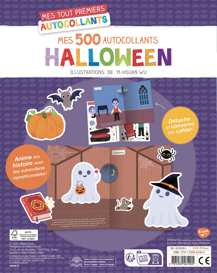 Mes 500 autocollants Halloween Auzou éditions Mlle et Coco