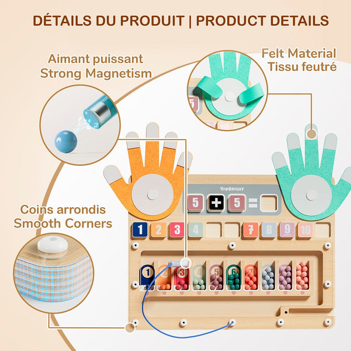 Jeu calculs au doight et aux perles Top Bright Mlle et Coco