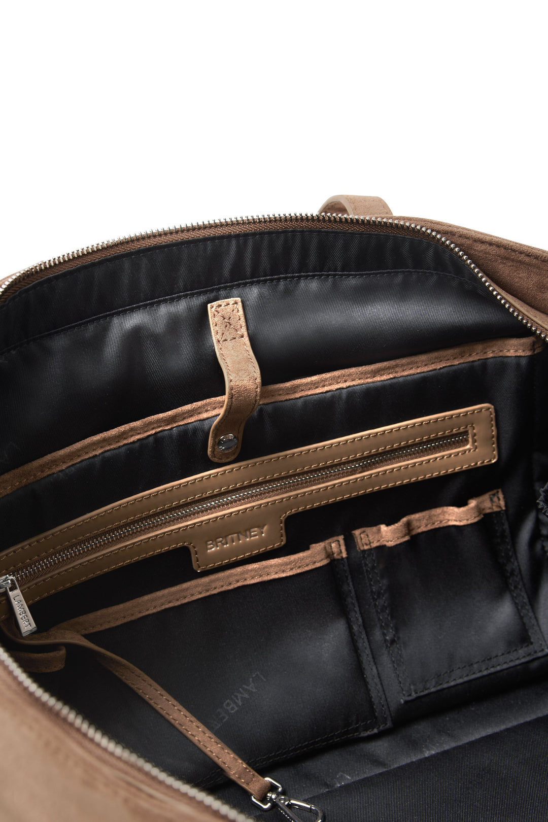 Sac fourre-tout en suède taupe Lambert Mlle et Coco