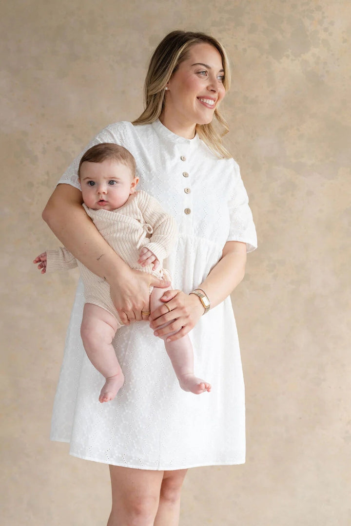 Robe Habillée Femme - Robe décontractée à Manches Courtes et col en V - Robes Poches - Blanc Robe Habillée Femme - Robe décontractée à Manches Courtes et col en V - Robes Poches - Blanc