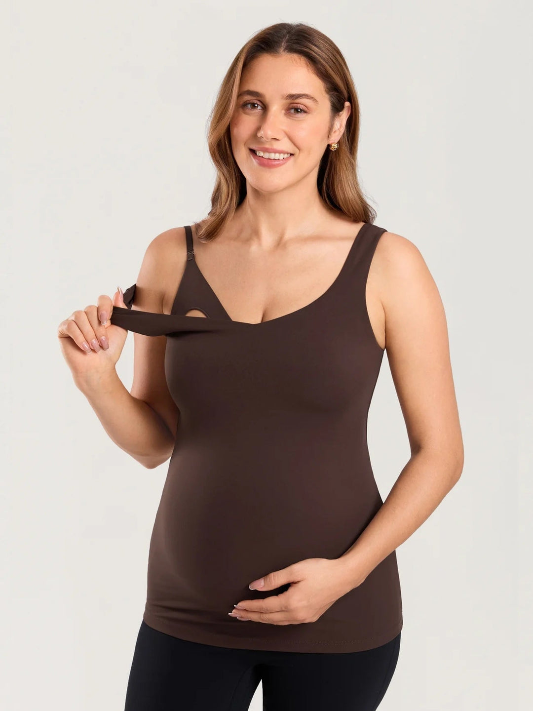 camisole maternité allaitement brun chocolat momanda