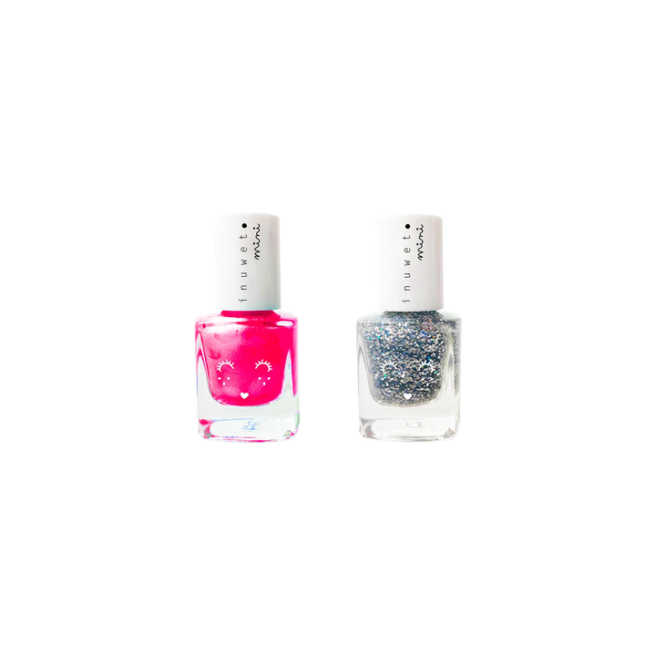 Coffret Duo Vernis bubble gum Rose et argent Inuwet