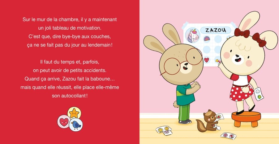 Livre Zac et Zazou Bye-Bye les couches Auzou Mlle et Coco