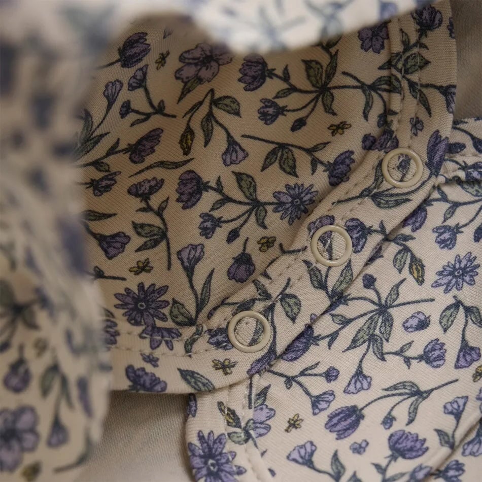 Robe cache-couches - Florale beige et lilas - Fixoni Vêtements (échantillons) Fixoni 