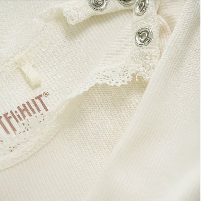 Cache-couche en coton tencel côtelé ivoire Huttelihut Mlle et Coco