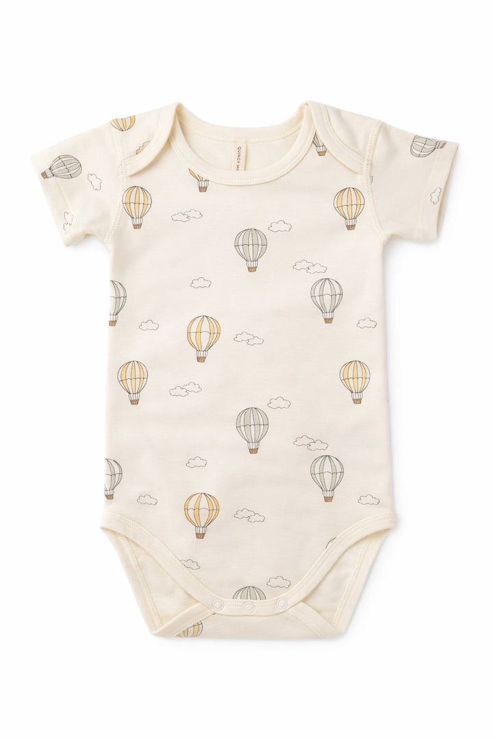 Diaper Cover - Beige and hot air balloons - Quincy Mae