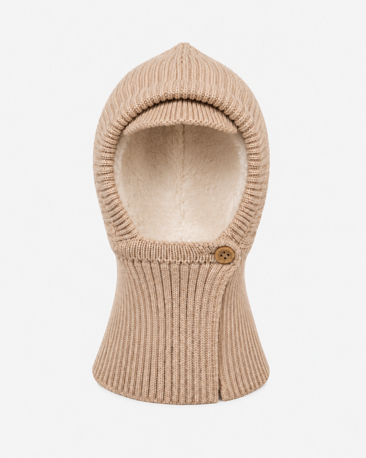 Cagoule en tricot doux Sable Calikids Mlle et Coco