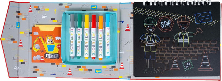 Cahier tableau noir construction Floss &amp; Rock Mlle et Coco