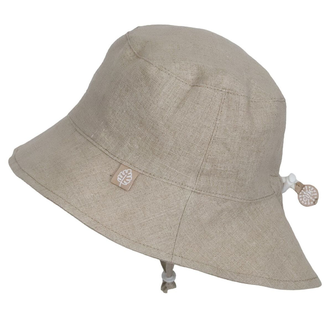 Chapeau de soleil en lin sable Calikids Mlle et Coco