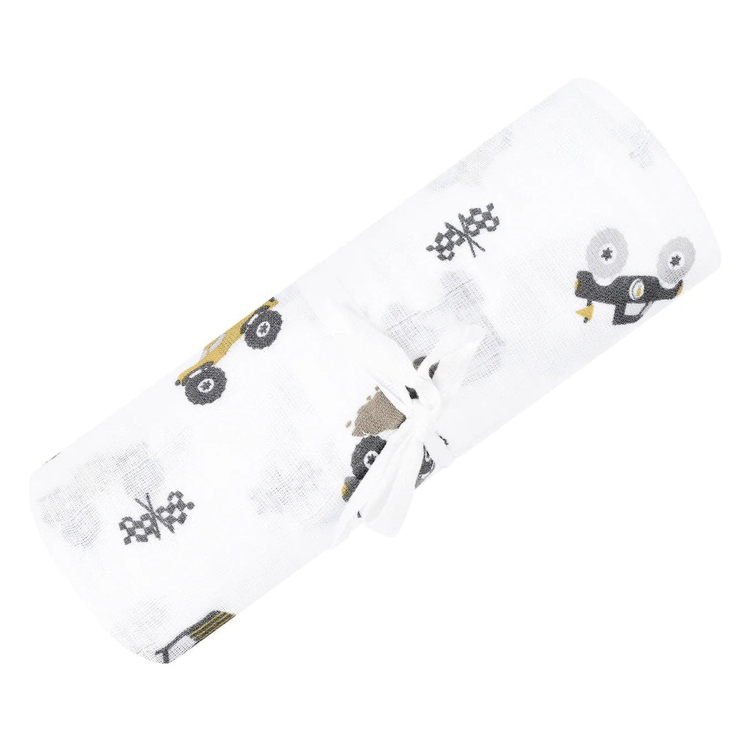 couverture mousseline coton camions monstrer Perlimpinpin Mlle et Coco