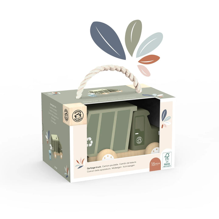 Jeu camion poubelle en bois Speedy Monkey Mlle et Coco