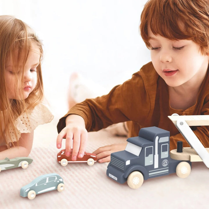 Camion transporteur en bois Speedy Monkey Mlle et Coco
