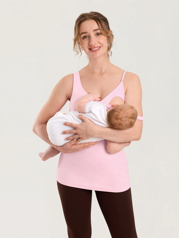 camisole allaitement maternité Momanda rose doux Mlle et Coco