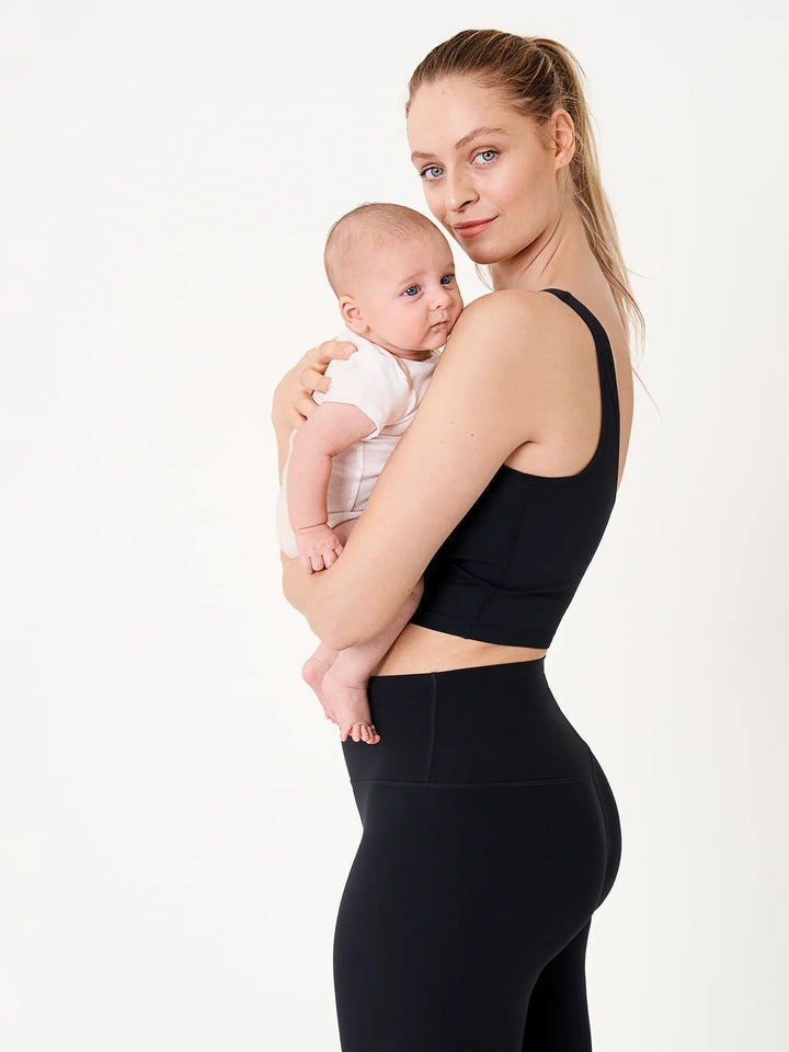 Camisole courte maternité et allaitement Natrelax Noir Momanda Mlle et Coco