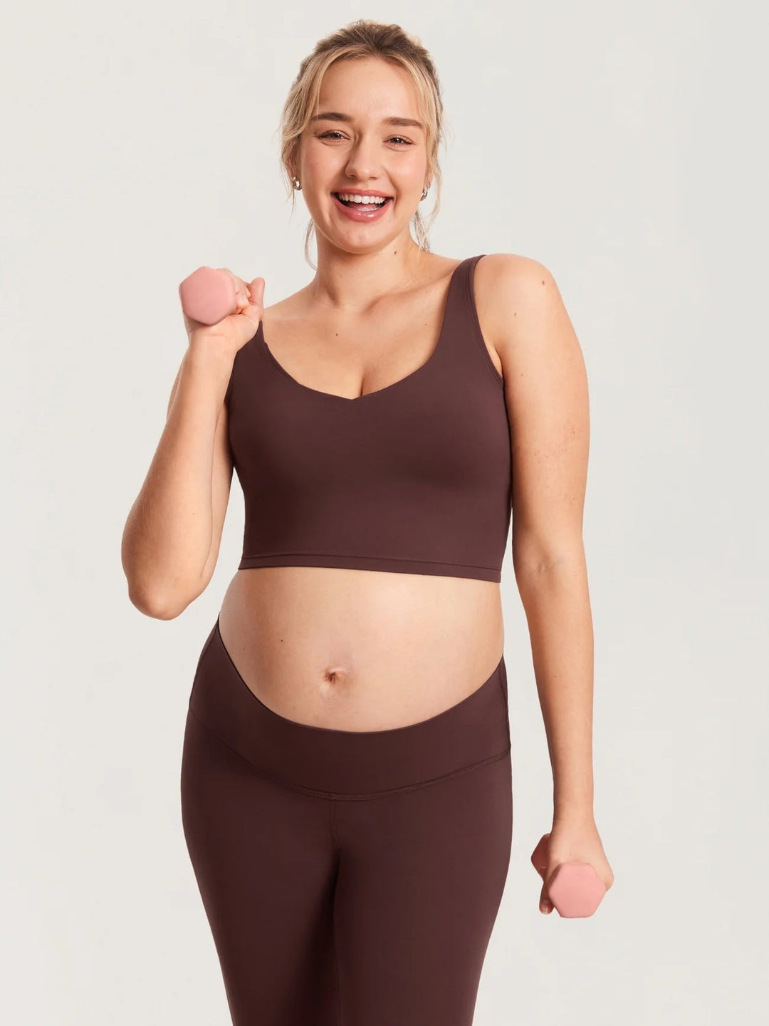 Camisole courte maternité et allaitement Natrelax Taupe Momanda Mlle et Coco