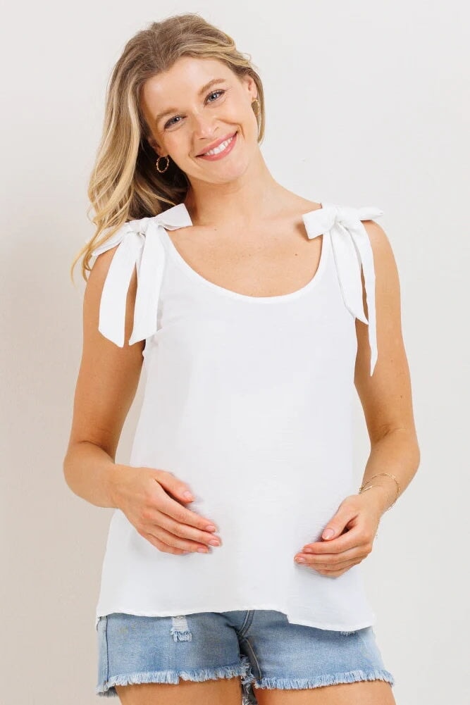 Camisole maternité boucles décoratives Blanc Hello Miz