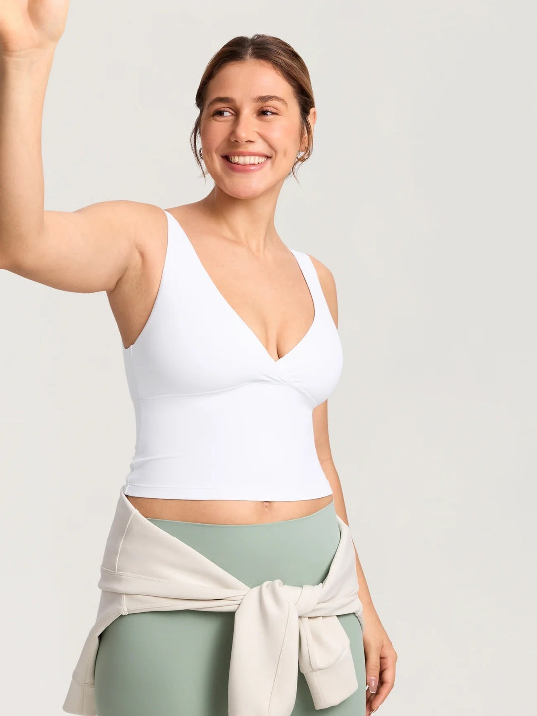 Débardeur maternité et allaitement croisé Natrelax blanc Momanda Mlle et Coco