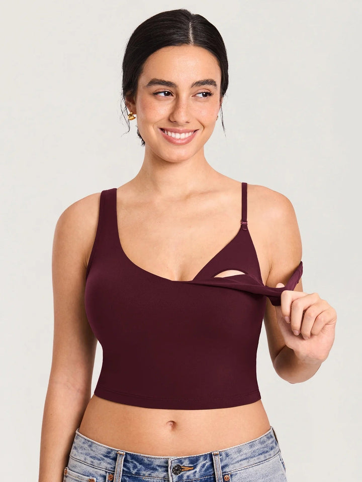 Camisole courte maternité et allaitement Natrelax Plum Momanda