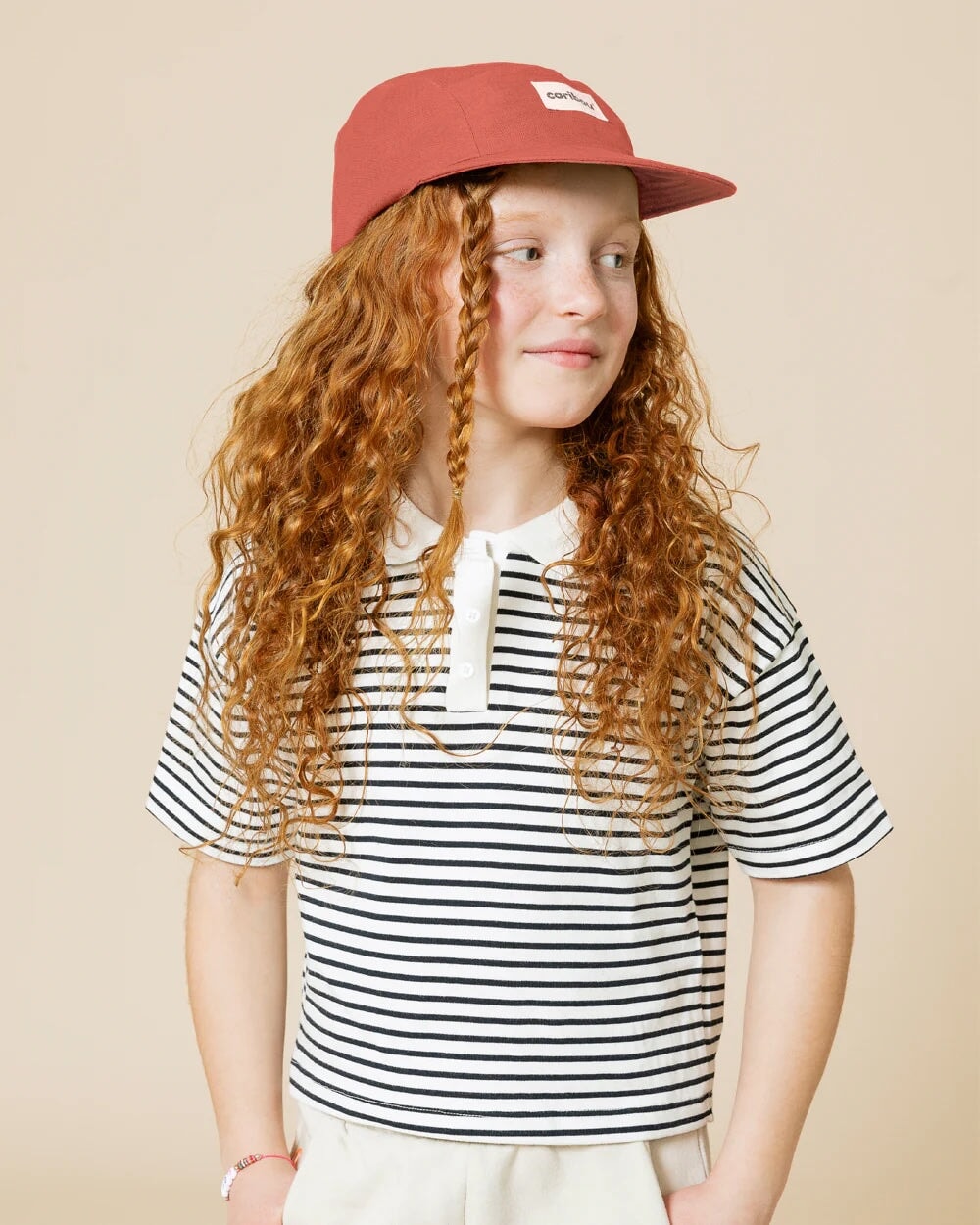 Casquette en lin rouge cannelle Caribou Mlle et Coco