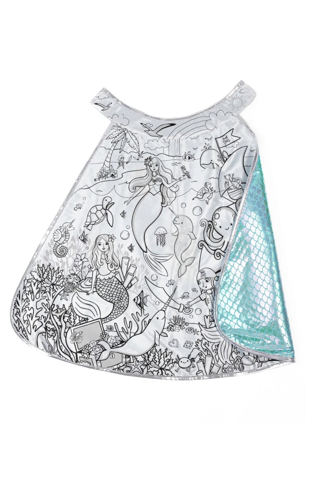 Cape à colorier motifs sirène Great Pretenders Mlle et Coco