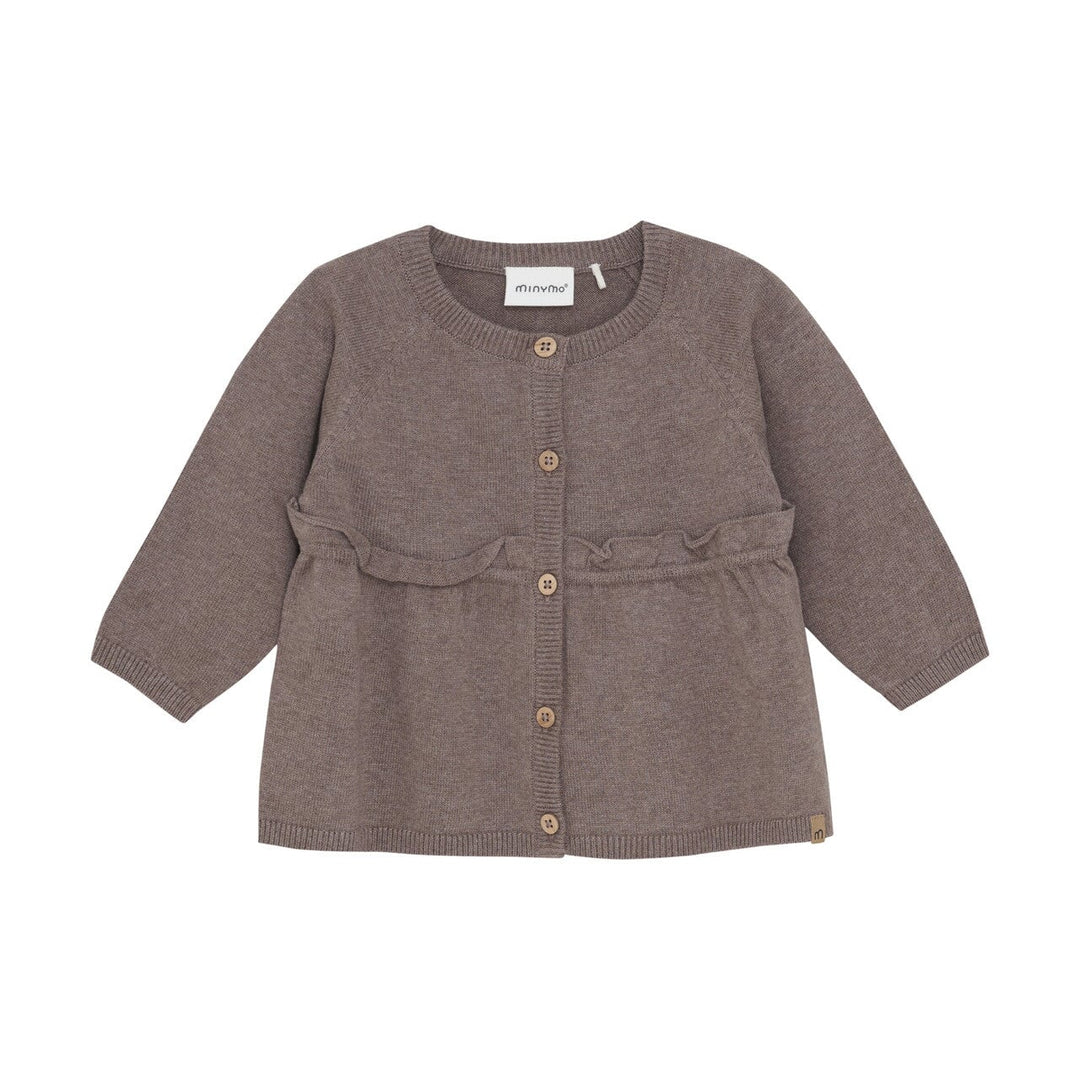 Cardigan à volants en laine marron Minymo Mlle et Coco