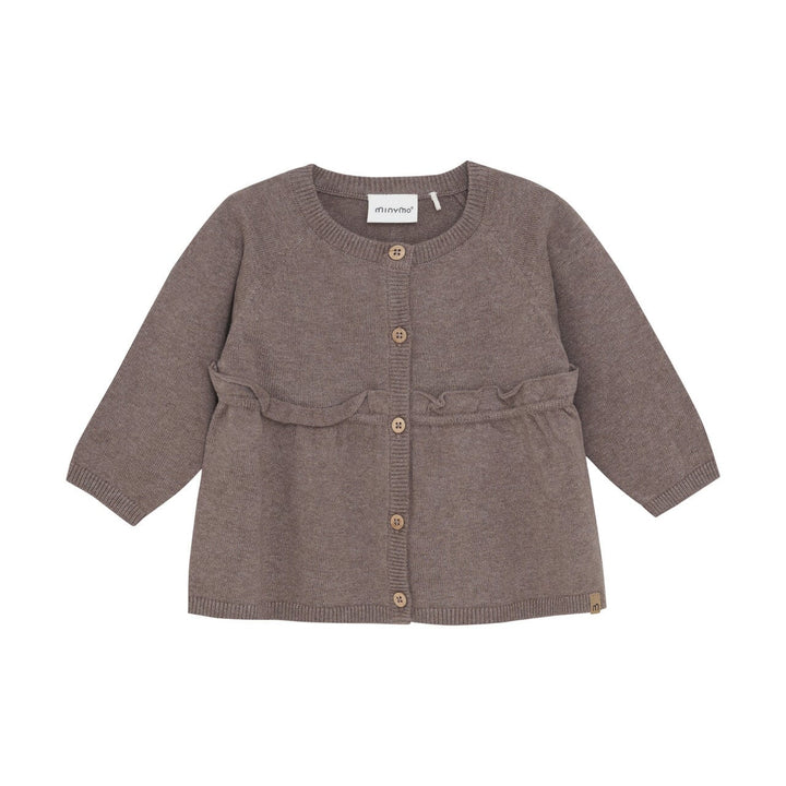 Cardigan à volants en laine marron Minymo Mlle et Coco