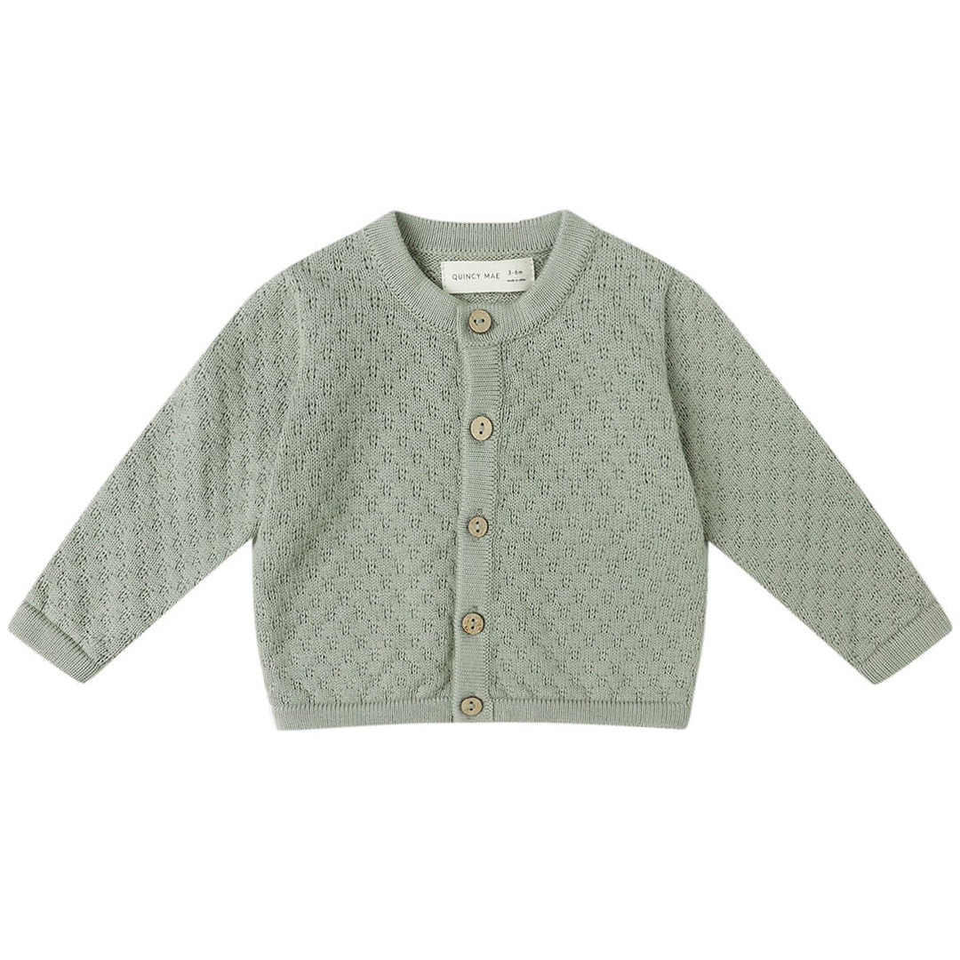 Cardigan en tricot vert fougère Quincy Mae Mlle et Coco