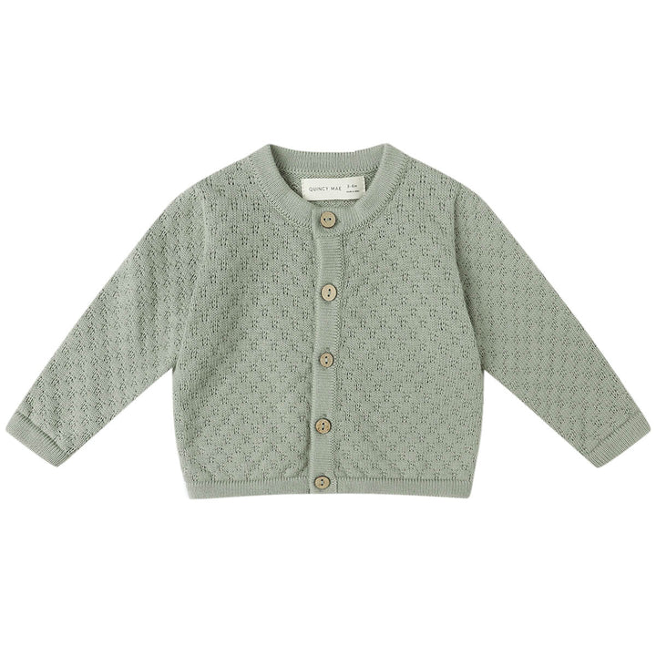 Cardigan en tricot vert fougère Quincy Mae Mlle et Coco