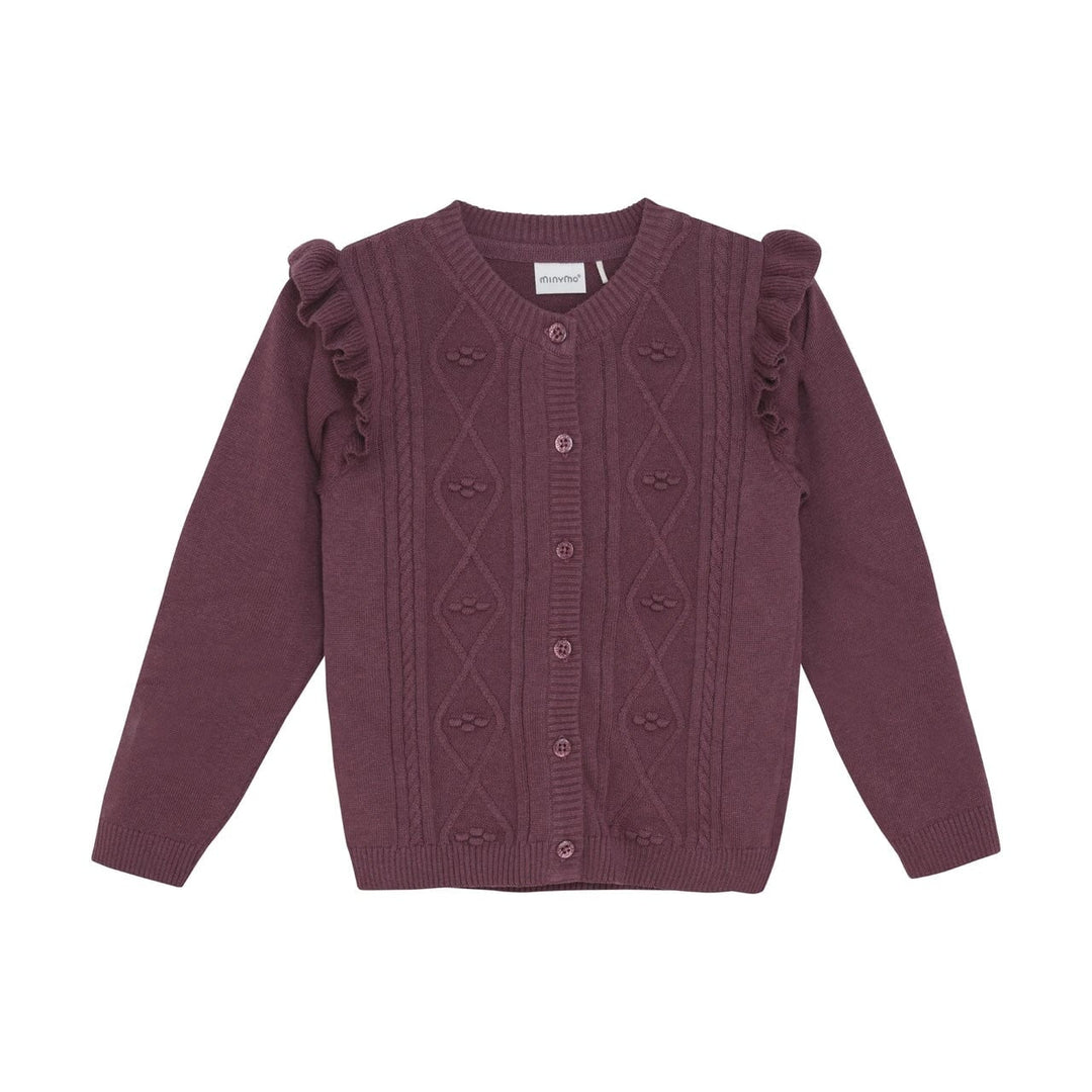 Cardigan manches longues tricot rose brown Minymo Mlle et Coco