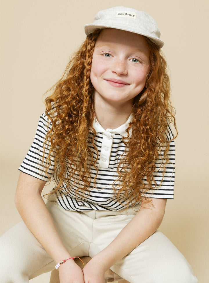 Caribou casquette lin écru beige compagnie québécoise bébé enfant