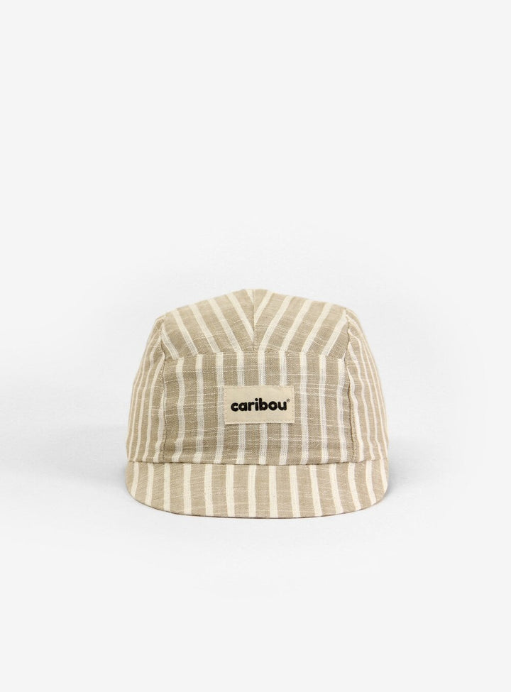 casquette rayée naturel sable lin Caribou compagnie québécoise