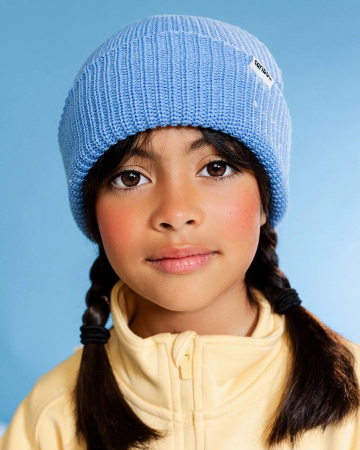 Tuque pêcheur bleu pervenche Caribou hiver Mlle et Coco