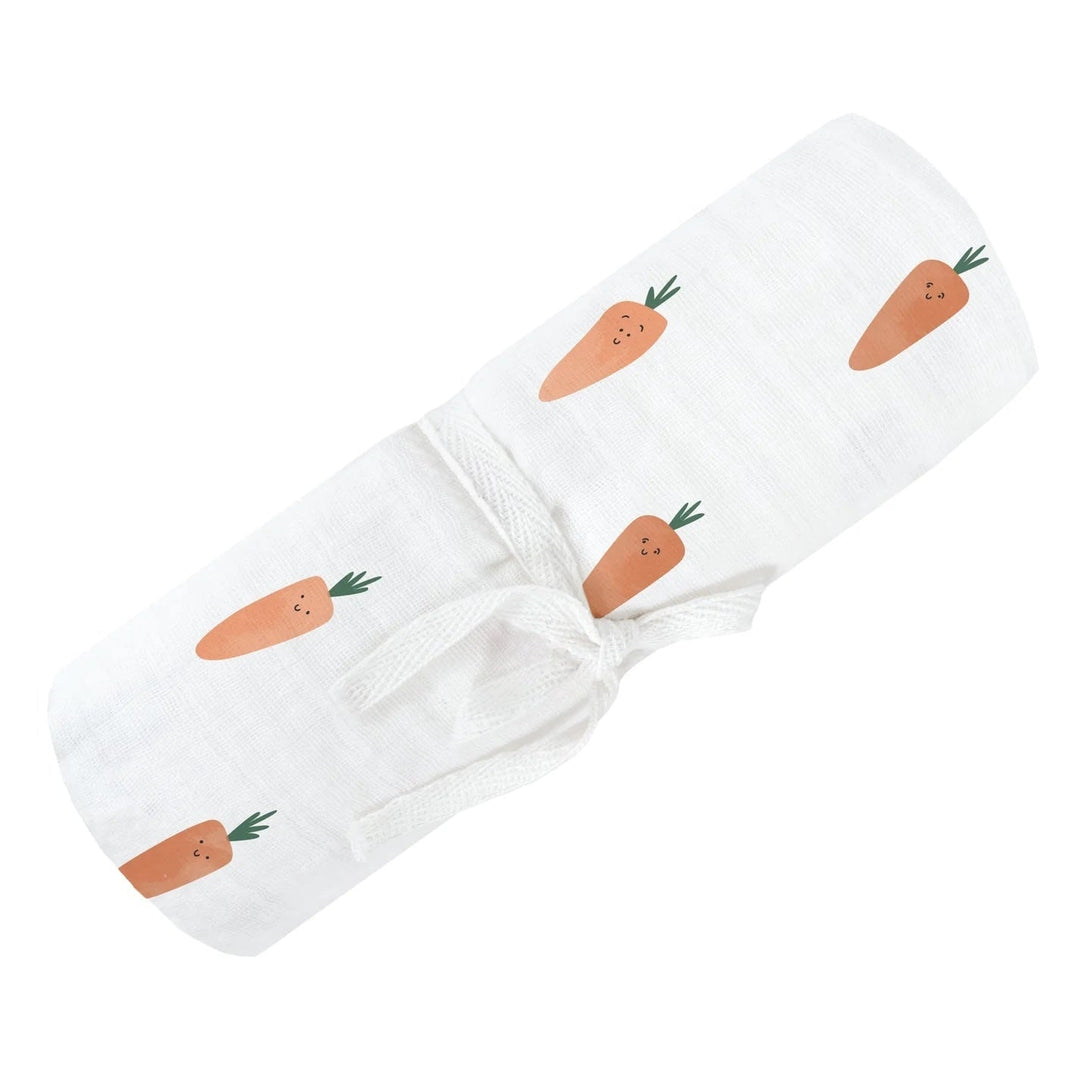 couverture mousseline carottes perlimpinpin coton Mlle et Coco