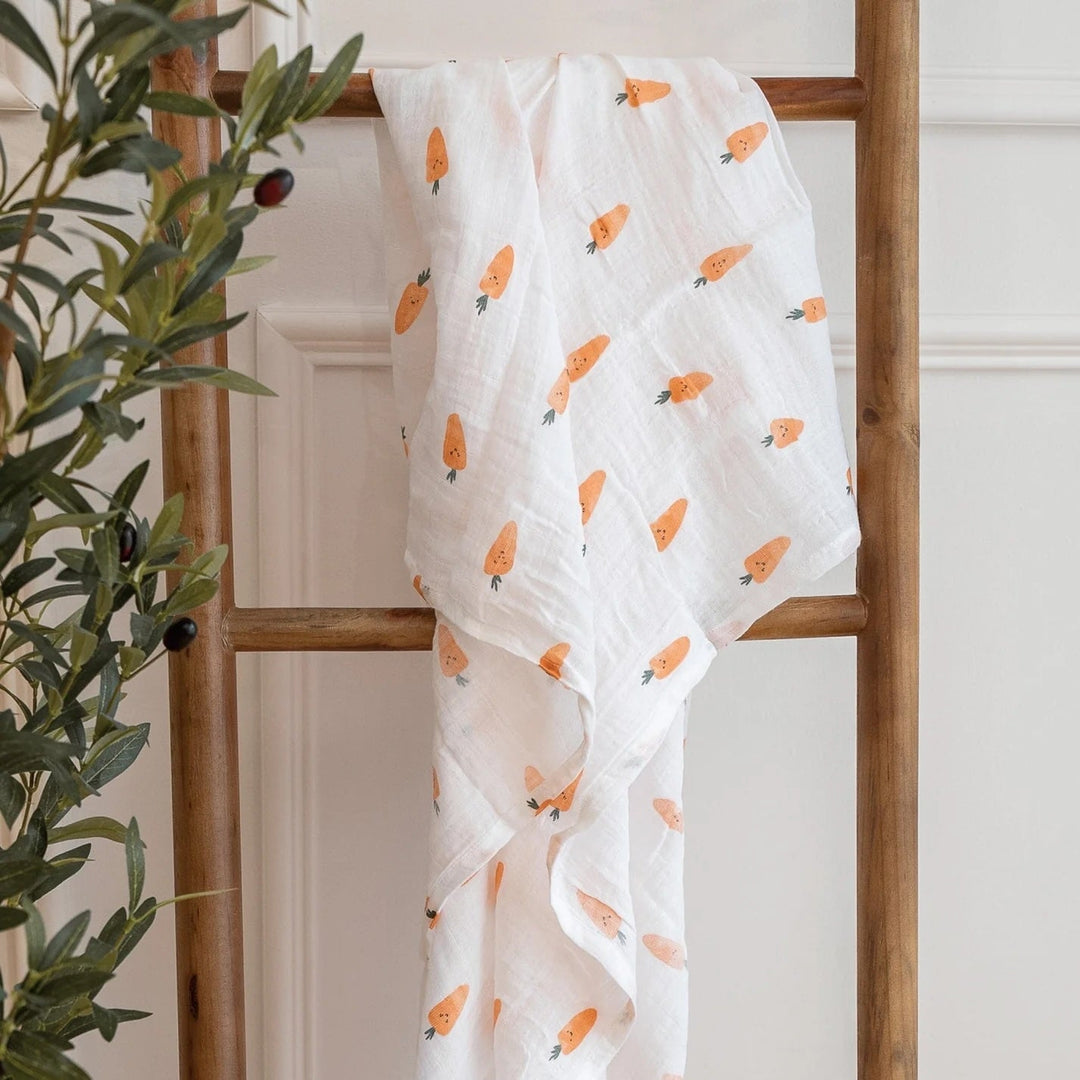 couverture mousseline carottes perlimpinpin coton Mlle et Coco
