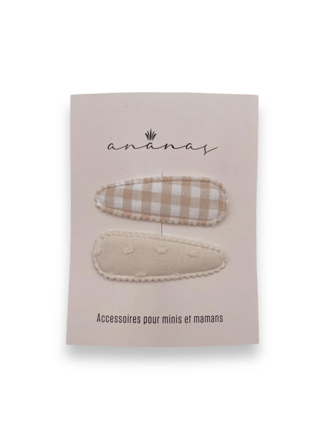 pince cheveux ananas and co beige carreaux accessoire cheveux enfant
