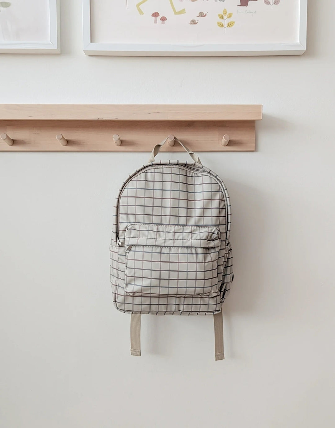 sac dos menoum menoum carreau taupe accessoire Mlle et Coco