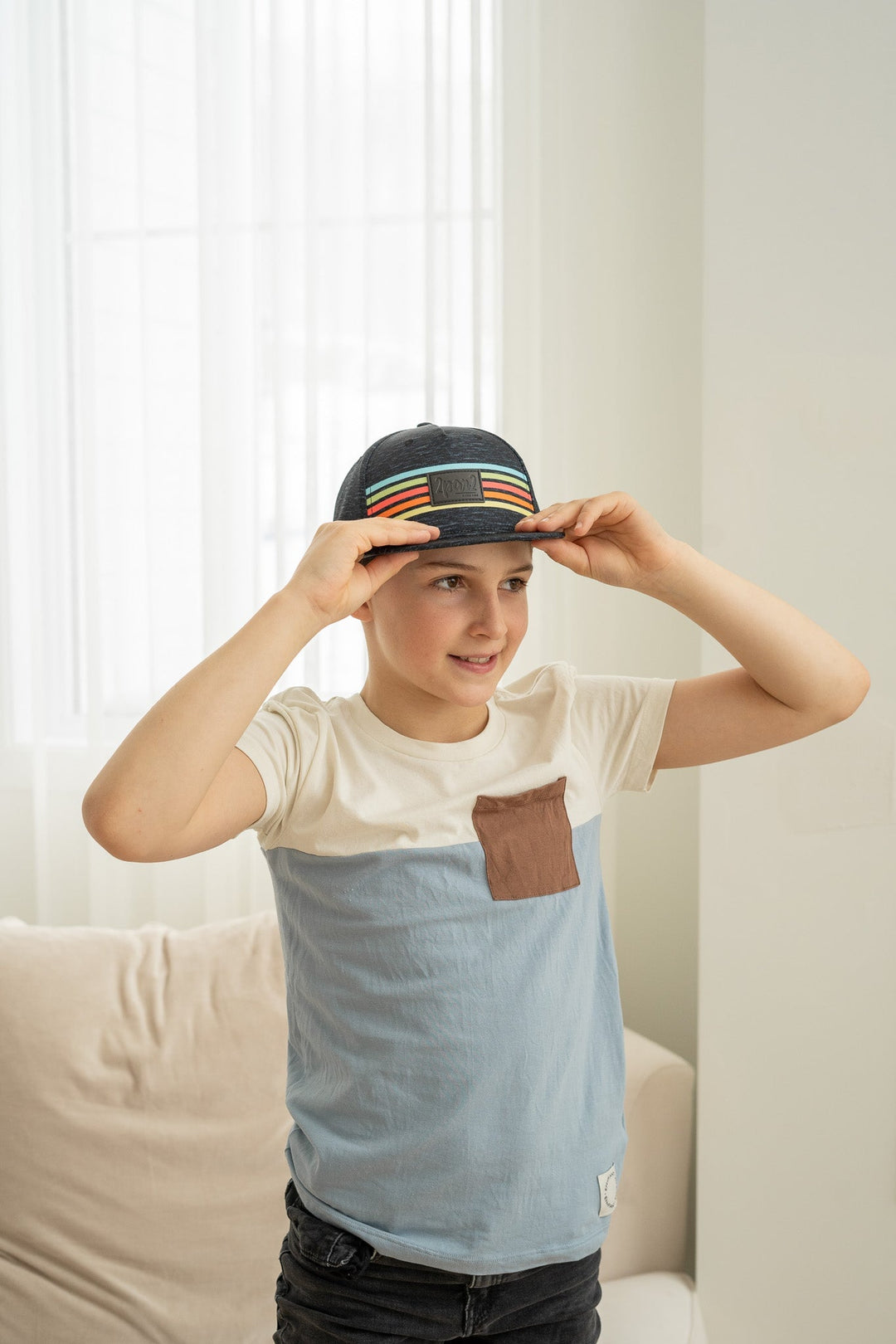 casquette chiné noir rayures couleur deux par deux accessoire été
