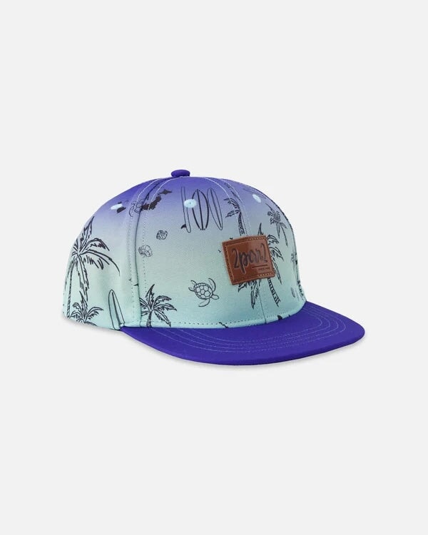 Casquette bleu imprimé plage Deux par Deux Mlle et Coco