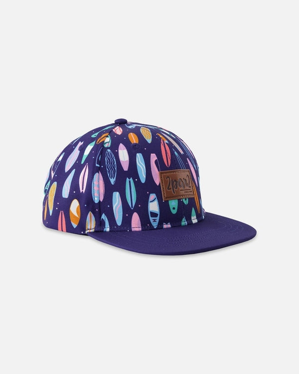 Casquette Bleu imprimé planches de surf Deux par Deux Mlle et Coco