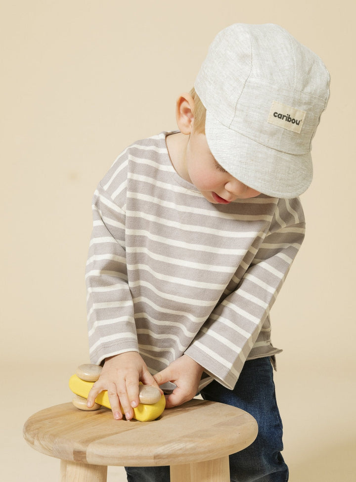Caribou casquette lin écru beige compagnie québécoise bébé enfant
