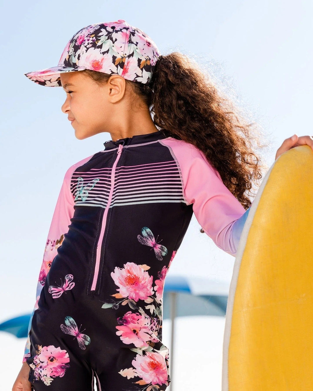 casquette noir motifs floral deux par deux accessoire été soleil