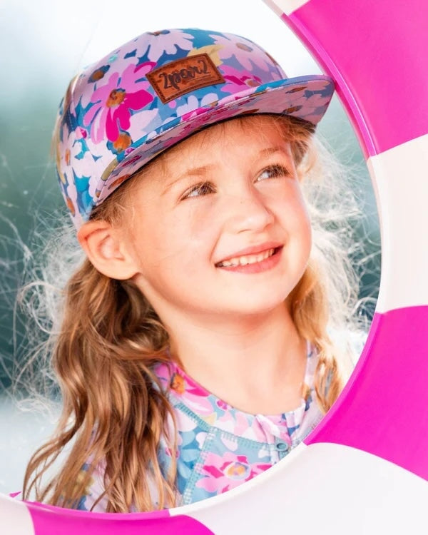 casquette floral blanc rose vert Deux par Deux accessoire