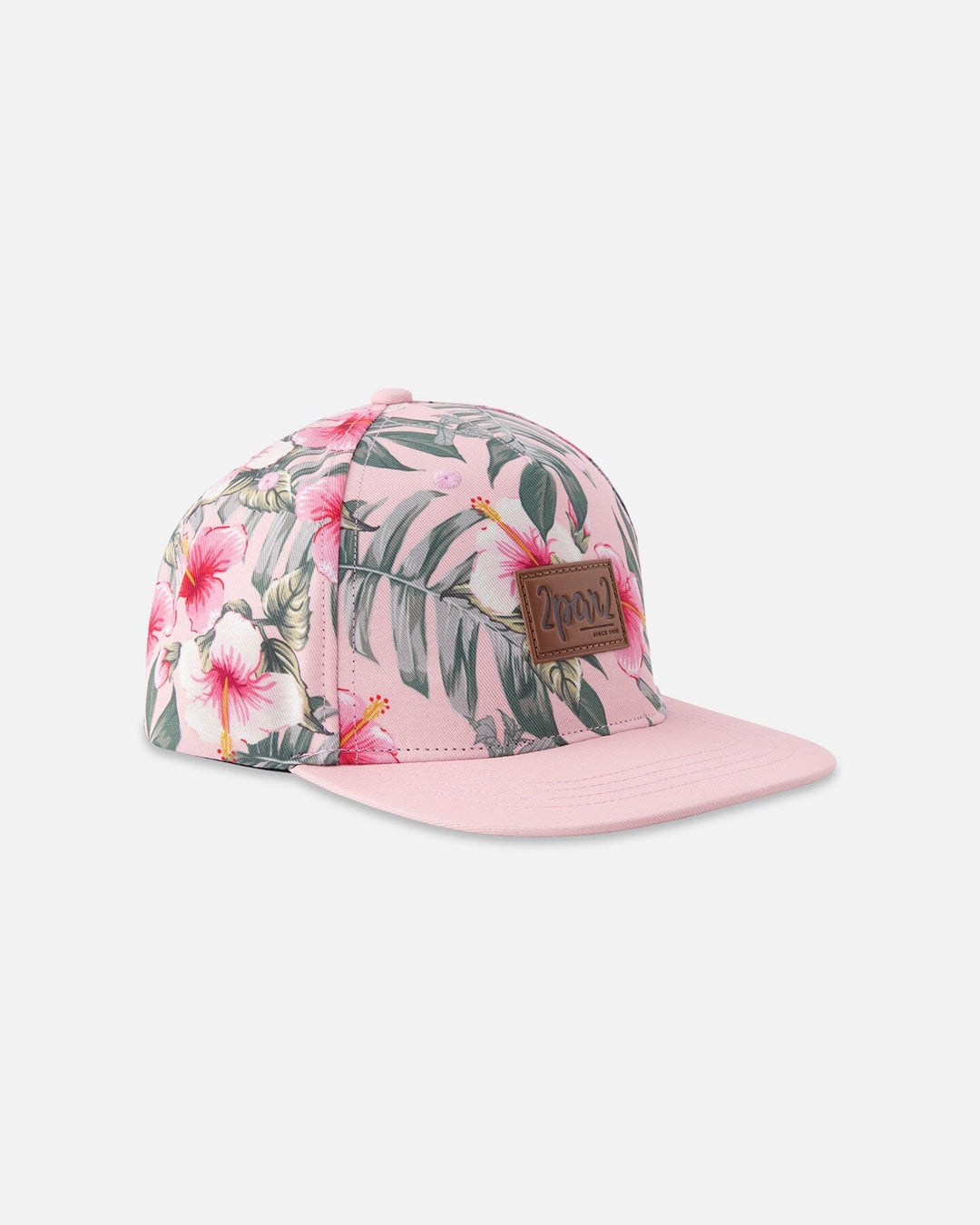 Casquette rose imprimée hibiscus Deux par Deux Mlle et Coco