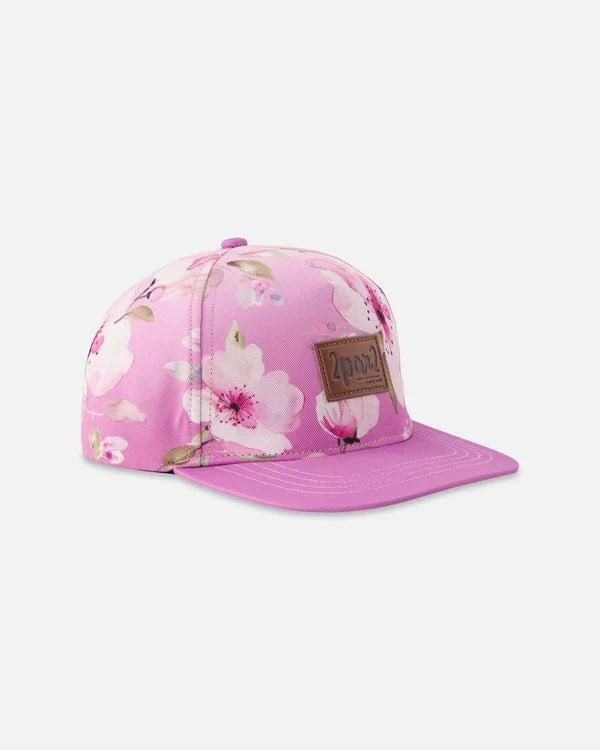 casquette Violet imprimé fleurs Deux par Deux Mlle et Coco