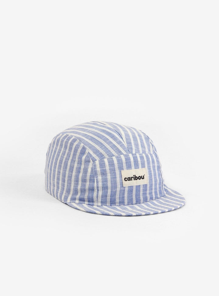  casquette caribou lin bleu rayée compagnie québécoise protection soleil